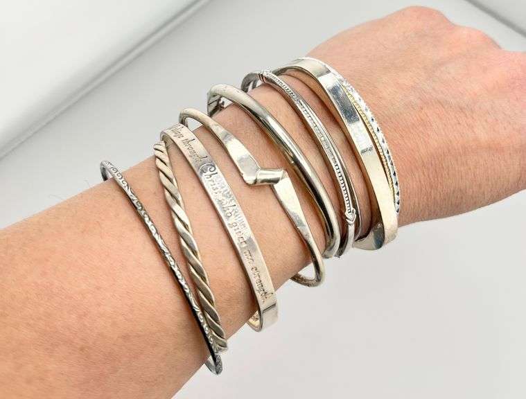 Group lot of Vintage 925 sterling silver bangles