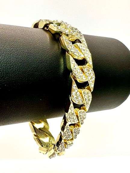 14 Kt Gold Plated 45 Gram Cuban Curb Link Bracelet