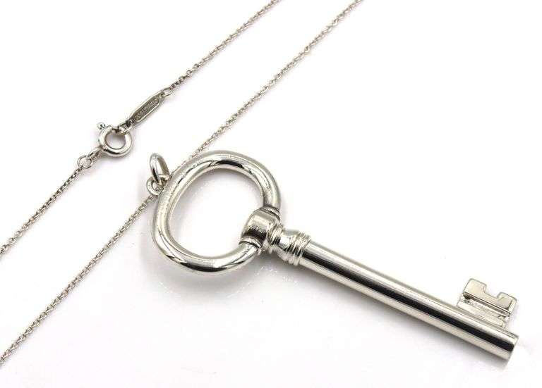 Tiffany & Co large oval key pendant on chain