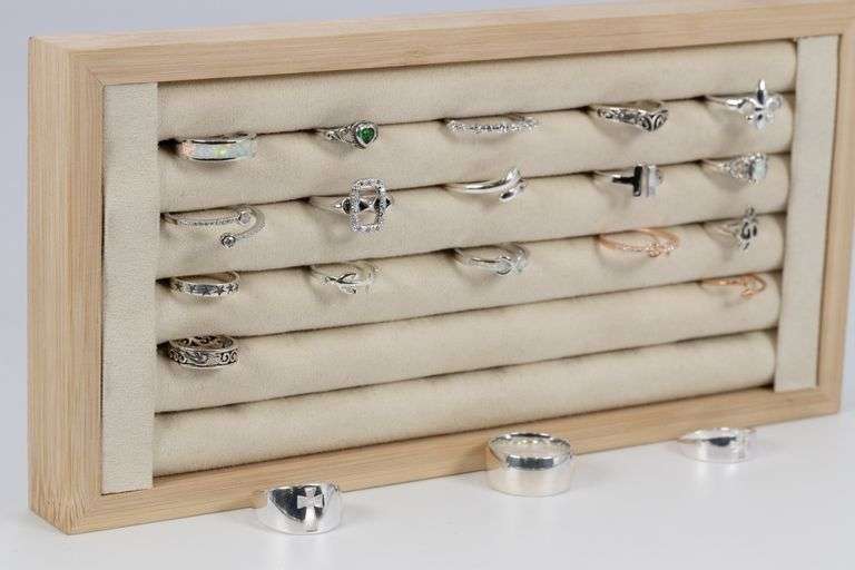 .925 Sterling Silver Curated Ring Set Lot of 20 Rings