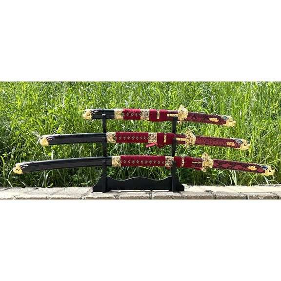 3-Piece Samurai Katana Wakizashi and Tanto