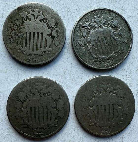 Four Shield Nickels