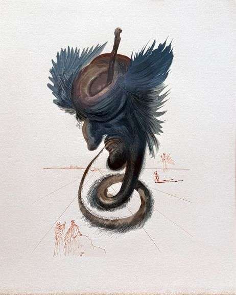 Rare Salvador Dali Original Engraving from The Divine Comedy, Inferno