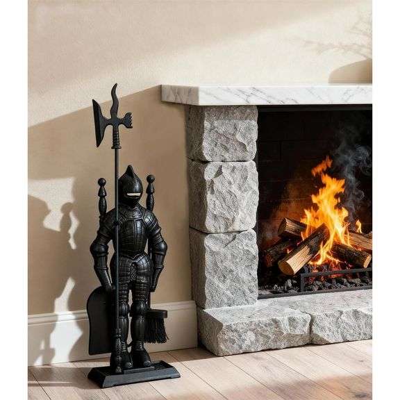 Dark Knight Medieval-Style Fireplace Tool Set