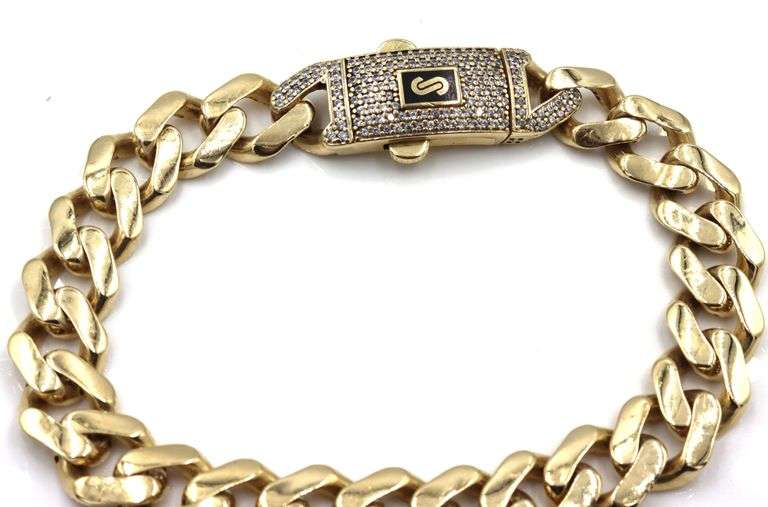 14kt Yellow gold Solid curb bracelet