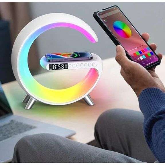 Smart LED Lamp with Wireless Charger Speaker and Alarm Clock