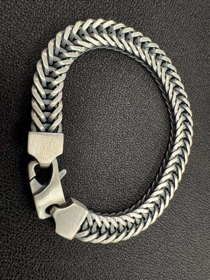 Men's 9.7mm Solid .925 Sterling Silver Heavy Oval Franco Chain Link Italy Handmade Bracelet 8.5" Inc