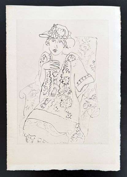 Very rare Henri Matisse etching signed in the plate, C.1920, from the series of Cinquante Dessins