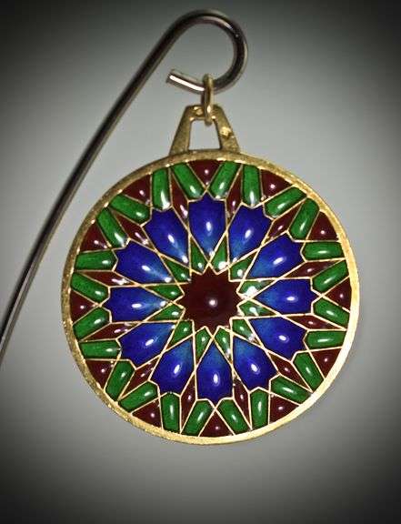 Wonderful 18K Plique-A-Jour "Window" Pendant