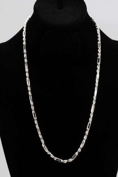 Sterling Silver Long Rope Figarope 3.8mm Wide Knot Figaro Link Necklace Chain 26"