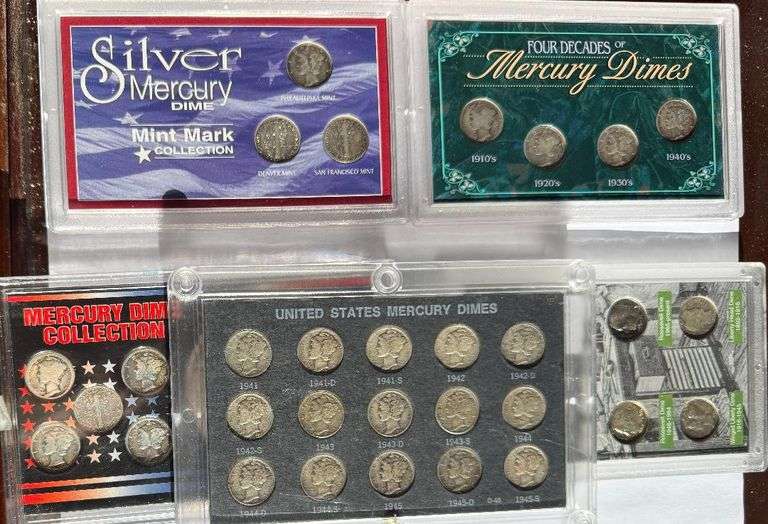 Five Presentation Silver Dime Sets