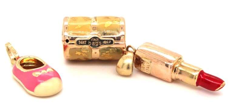 Lot of 14kt Yellow gold 3 charms