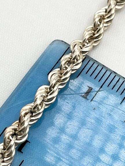 Italian 925 Sterling Silver Rope Chain Necklace