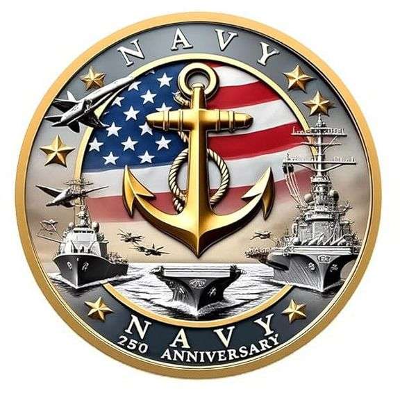 US Navy 250th Anniversary Double-Sided Commemorative Coin