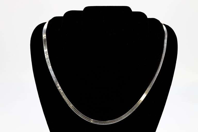 Sterling Silver Flexible Herringbone Necklace 5.5mm Solid 925 Italian Chain 24"