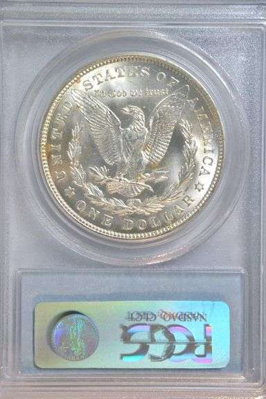 Frosty-white near Gem BU 1921 Morgan Silver Dollar. PCGS MS64