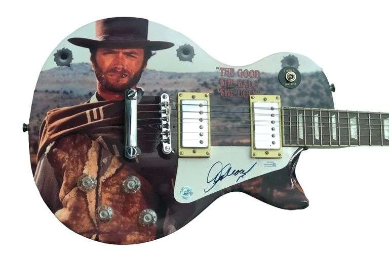Clint Eastwood Autographed 1/1 The Good The Bad The Ugly Custom Guitar ACOA