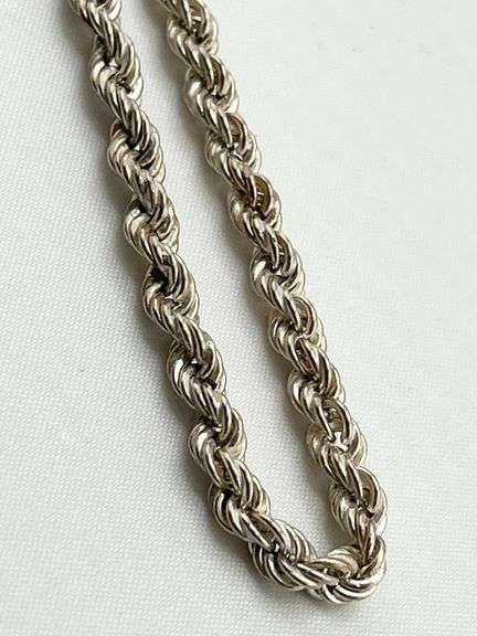 Italian 925 Sterling Silver Rope Chain Necklace