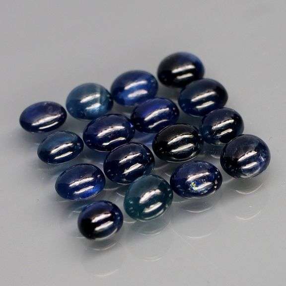 Gorgeous 5.32ct set of cabochon cut ink blue Sapphires! Heated only!