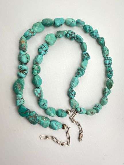 925 Sterling Silver Chunky Turquoise Nugget Necklace