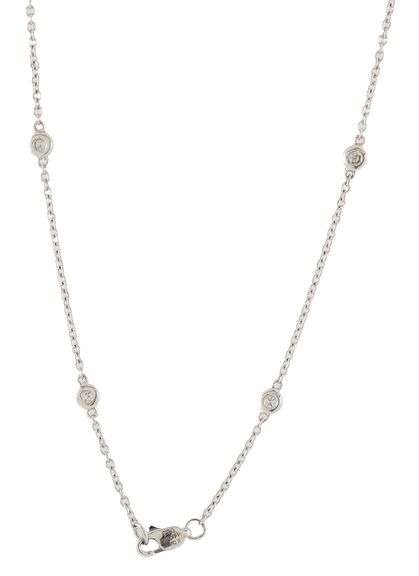 1.30ctw Round Diamond by the Yard Station Necklace in 14K