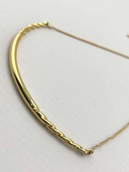 David Yurman 18KT Yellow Gold Curved Bar Necklace