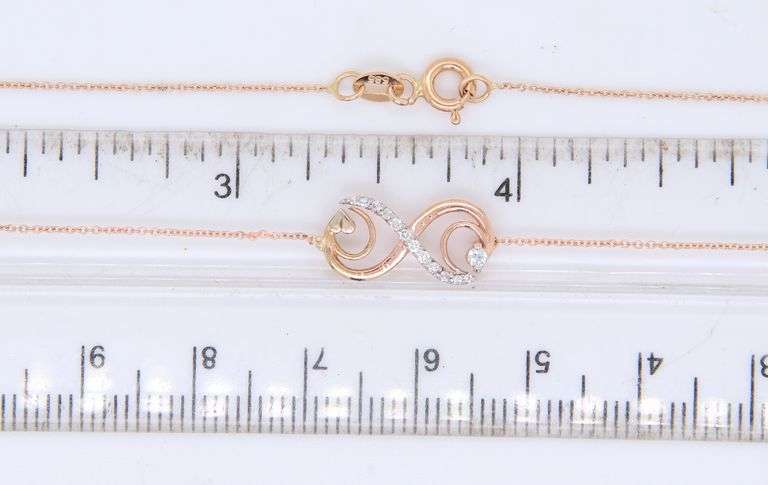 14kt Rose Gold Diamond Infinity Necklace