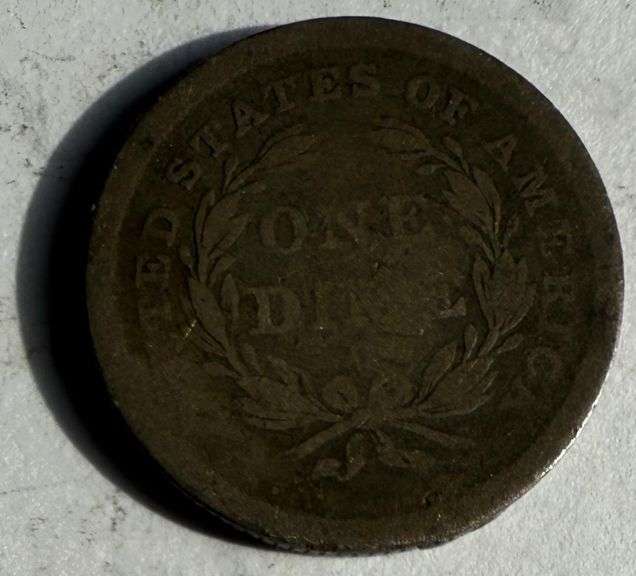1840 O Toned No Drapery Seated Dime.