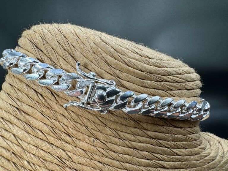Sterling Silver Solid Miami Cuban Link Chain 6.3mm 925 Italy Box Lock Bracelet 8"