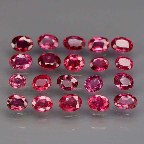 Real! Top crystal! 2.72ct 20 piece Ruby set! UNTREATED!!!