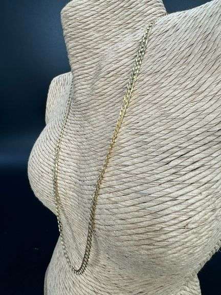 10k Yellow Gold Solid Curb Chain 3.5mm Link Necklace 22"