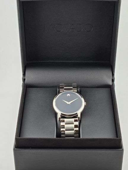 Movado Museum Men’s 38mm Black Dial Swiss Quartz Watch Stainless Steel