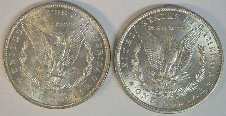 Gem BU 1897 & near Gem BU 1899-O Morgan Silver Dollars