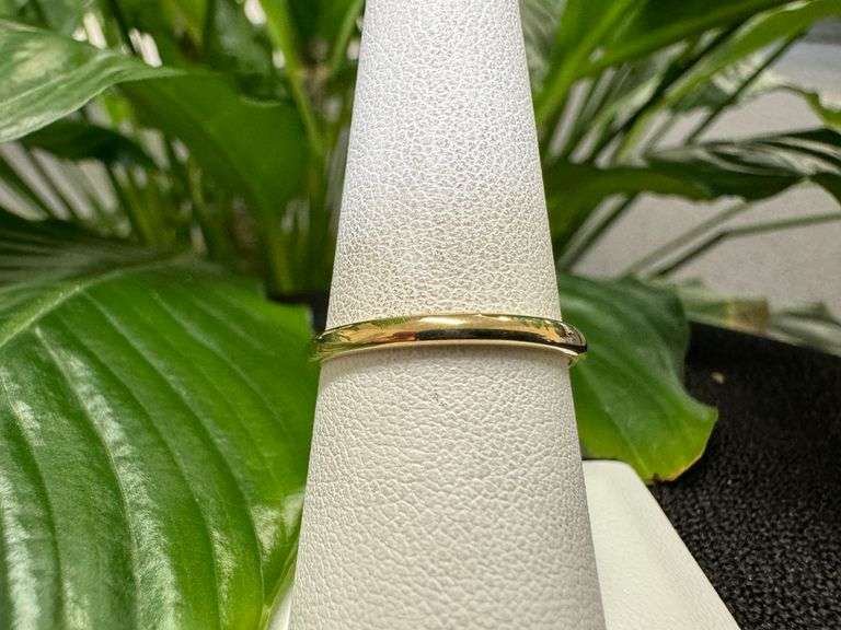 14k Yellow Solid Gold 2mm Domed Plain Men's Women's Wedding Band Size 10