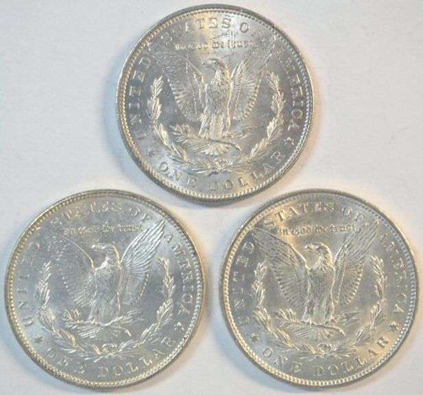Lustrous BU 1882, 1886, & 1888 'P' Mint Morgan Silver Dollars