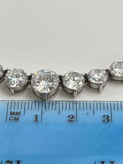 925 Sterling Silver Gratuated Tennis CZ Necklace