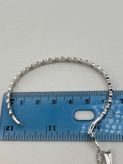 925 Sterling Silver alternating Round Disk Tennis Bracelet