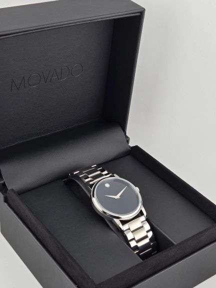 Movado Museum Men’s 38mm Black Dial Swiss Quartz Watch Stainless Steel
