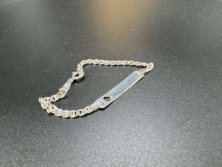 Italiain Sterling Silver Flat Marina Baby ID Bracelet in 6 Inches (.925 ITALY)