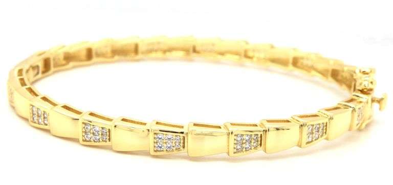 925 Sterling silver cubic zirconia bangle bracelet