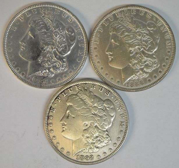 1886, 1888, & 1892-O Morgan Silver Dollars