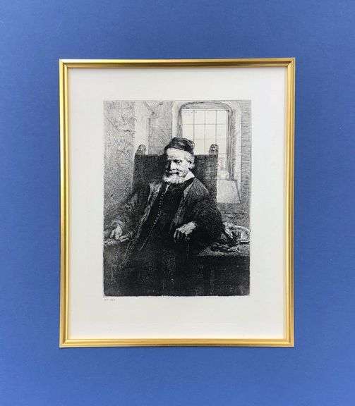 Extremely Rare and Collectible Antique Etching After Rembrandt, c. 1880
