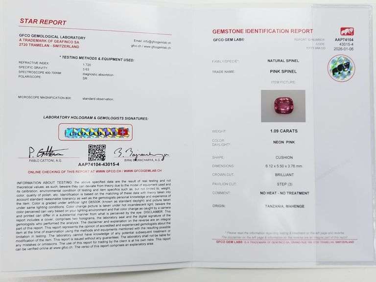 CERTIFIED NATURAL PINK SPINEL