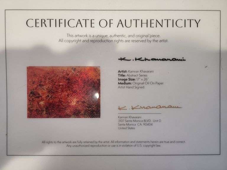 Investment! Very collectable and rare  Khavarani Masterpiece Unveiled – Signed Abstract Romanticism 