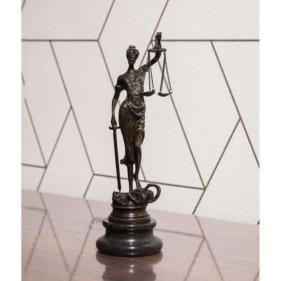 Bronze Justice Statue 8 Inch Metal