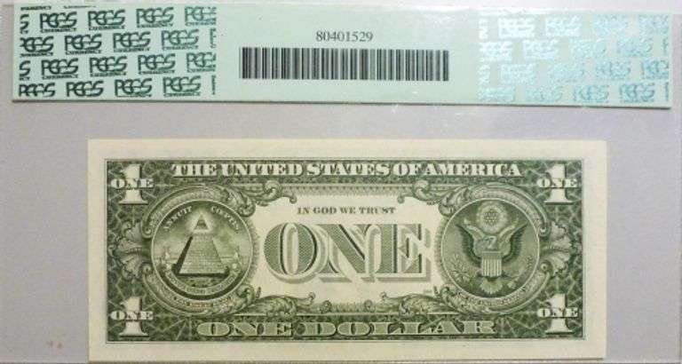 Superb $1 1985 New York Fancy Radar Number 44544544 PCGS 66 PPQ!