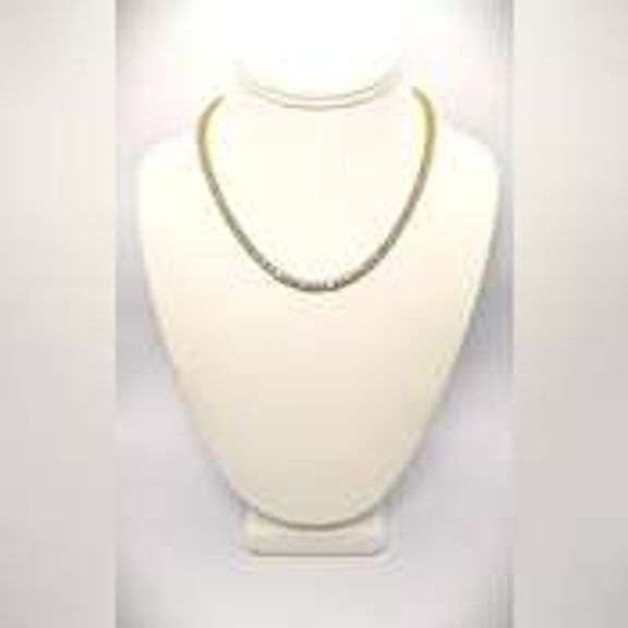 Sparkling Yellow Gold Plated 18.5 Cttw CZ Tennis Necklace