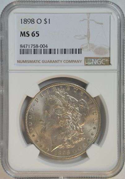 Super Gem BU 1898-O Morgan Silver Dollar. NGC MS65