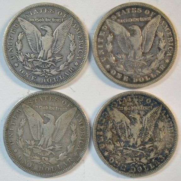 4 Different Morgan Silver Dollars 1891-O to 1901-O