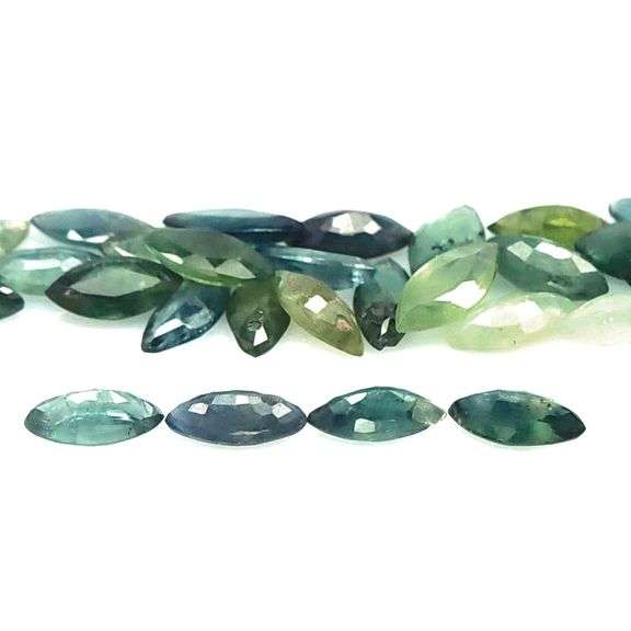 Multi-hue 7.60ct natural blue green Sapphire set